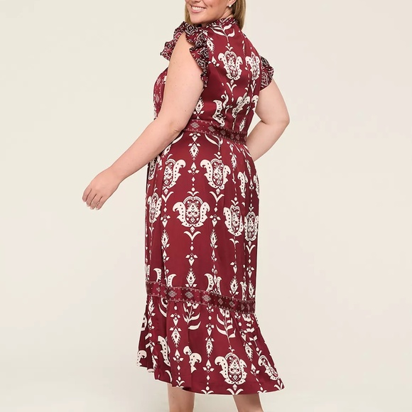 Lane Bryant Mock Neck Printed Maxi Dress Size 20 - Picture 2 of 5